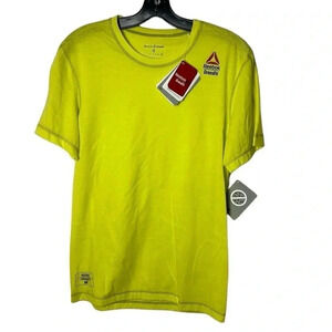 Reebok Tee shirt ,  men size Small , yellow with logo, Ptp 18.5 , NWT unisex